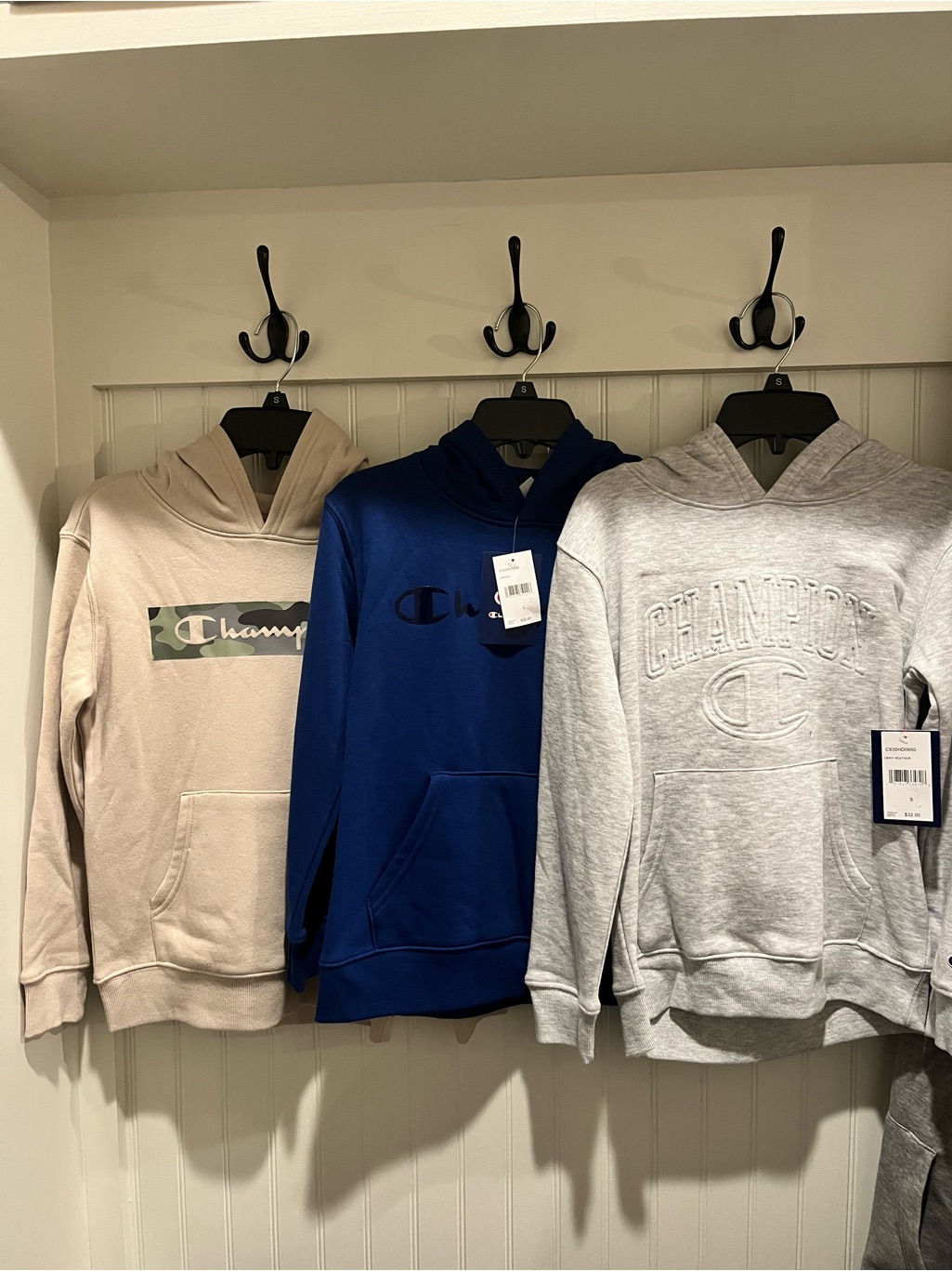 Champion Kid’s Boys Pullover Hoodie Lot Of 3 New! - Blue Gray Cream Size Small 8